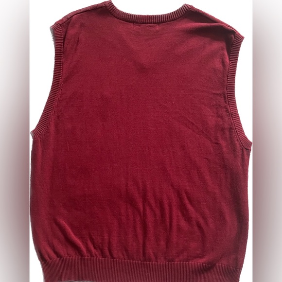Vintage US Polo Ralph Lauren Sweater Vest Size XXL V Neck Maroon 100% Co… - Picture 6 of 7